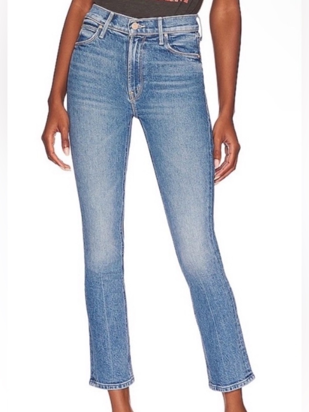 Mother Denim Jeans Mid Rise Dazzler Ankle Blue Straight Leg Size 28 Other Moods
